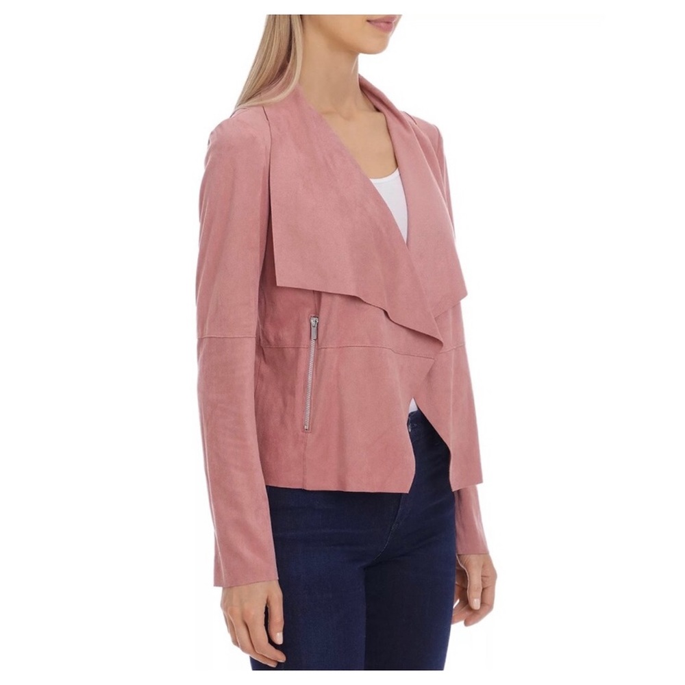 Bagatelle Faux Suede Drape Front Jacket View 2